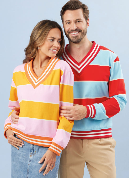 Simplicity Sewing Pattern S3040 – Unisex Cardigan & V-Neck Tops