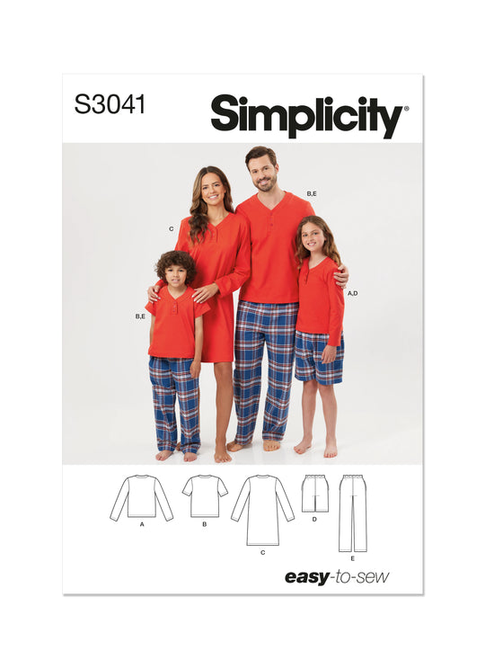Simplicity Schnittmuster S3041 – Shorts, Hosen & Oberteile aus Strick für die ganze Familie