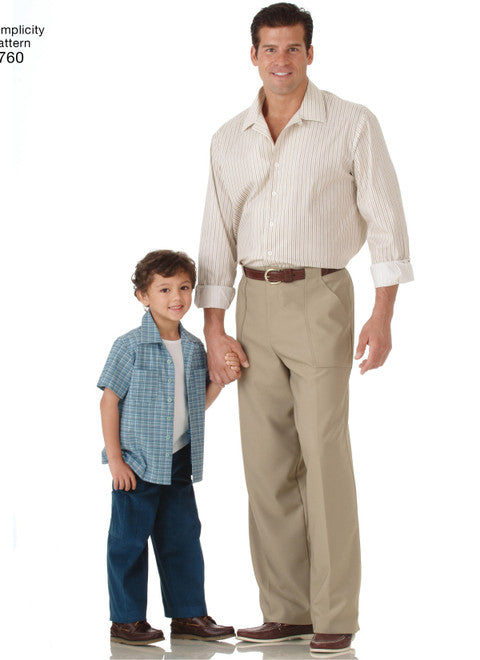 Simplicity Sewing Pattern S4760 Shirt &amp; Trousers for Men &amp; Children