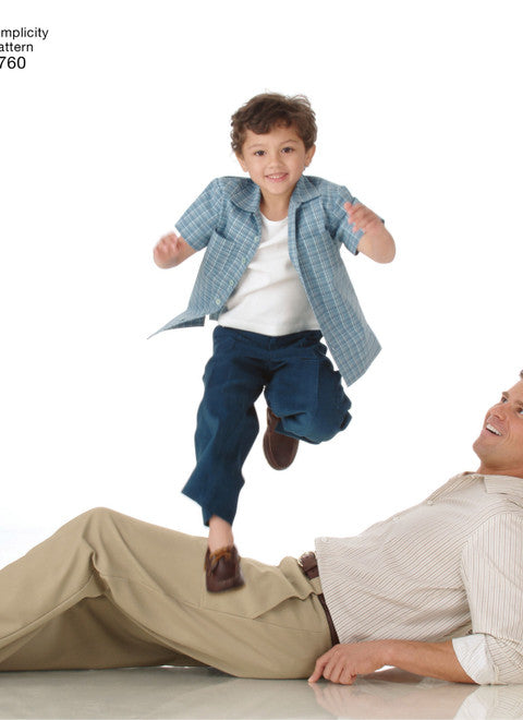 Simplicity Sewing Pattern S4760 Shirt &amp; Trousers for Men &amp; Children