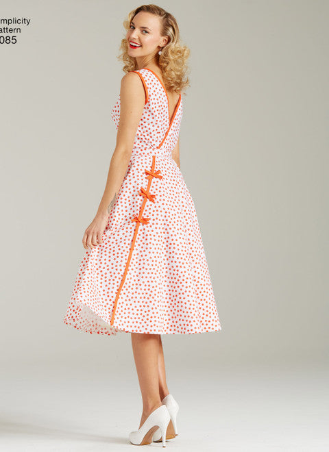Simplicity Schnittmuster S8085 Vintage-Wickelkleid 1950er Jahre