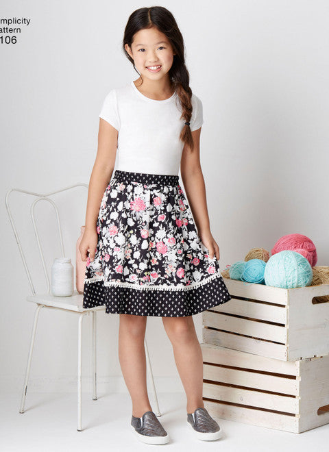 Simplicity Schnittmuster S8106 Rock für Mädchen