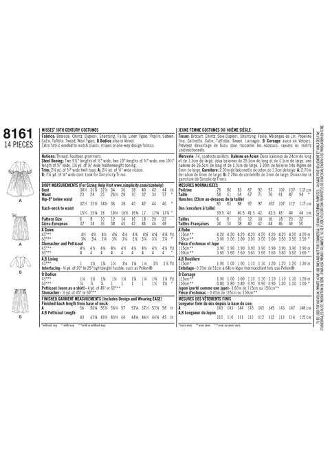 Simplicity sewing pattern S8161 Ladies' costumes from the Scottish Highlands of the 18th century