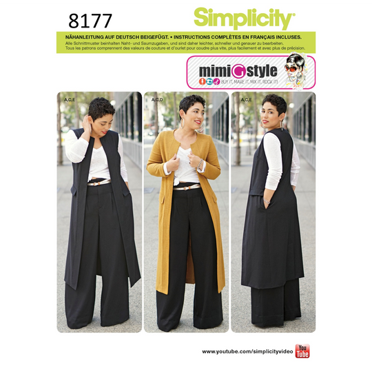 Simplicity Schnittmuster S8177 Mantel und Longcardigan