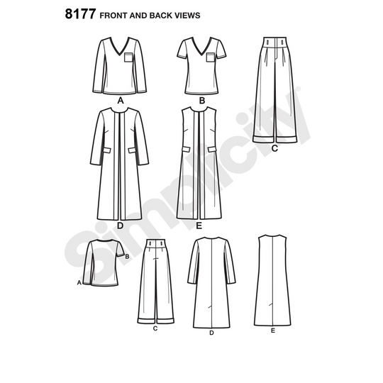Simplicity Schnittmuster S8177 Mantel und Longcardigan