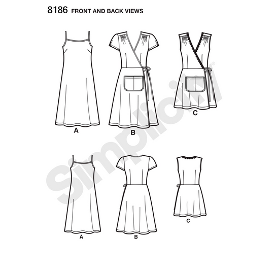 Simplicity Schnittmuster S8186 Träger-Kleid