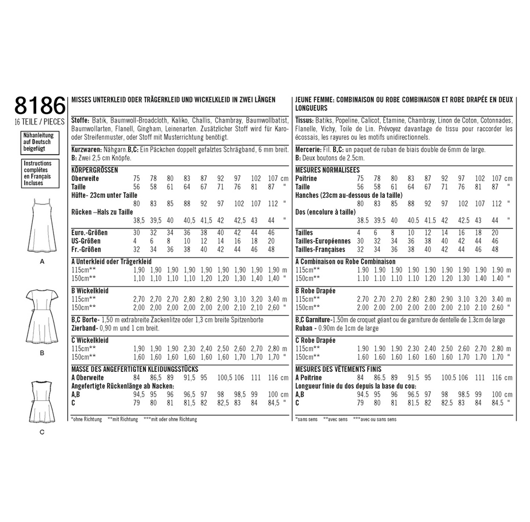 Simplicity Schnittmuster S8186 Träger-Kleid