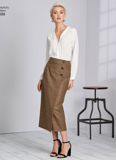 Simplicity Schnittmuster S8699 Geknöpfte Wickelröcke in diversen Ausführungen