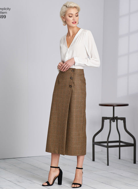 Simplicity Schnittmuster S8699 Geknöpfte Wickelröcke in diversen Ausführungen