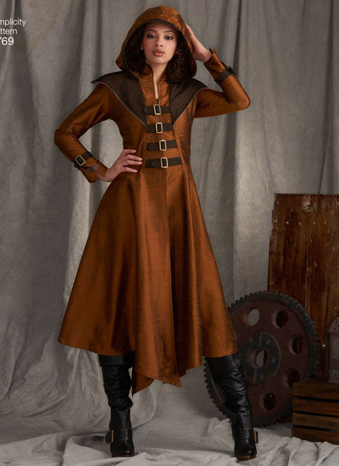 Simplicity Schnittmuster S8769 – Damen Militär-Cosplay-Mantel mit Kapuze, Revers & Verzierungen