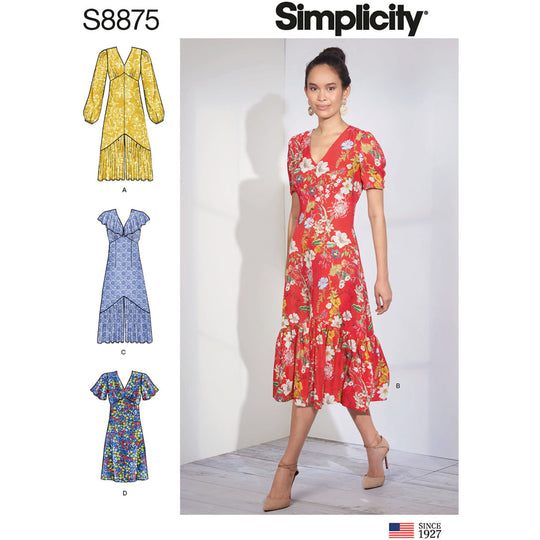 Simplicity Schnittmuster S8875 Damen Empire-Kleider