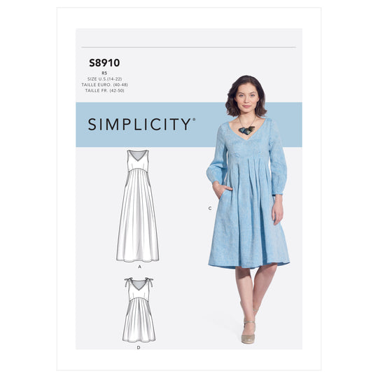 Simplicity Schnittmuster S8910 Damen Kleider Midi Maxi Mini