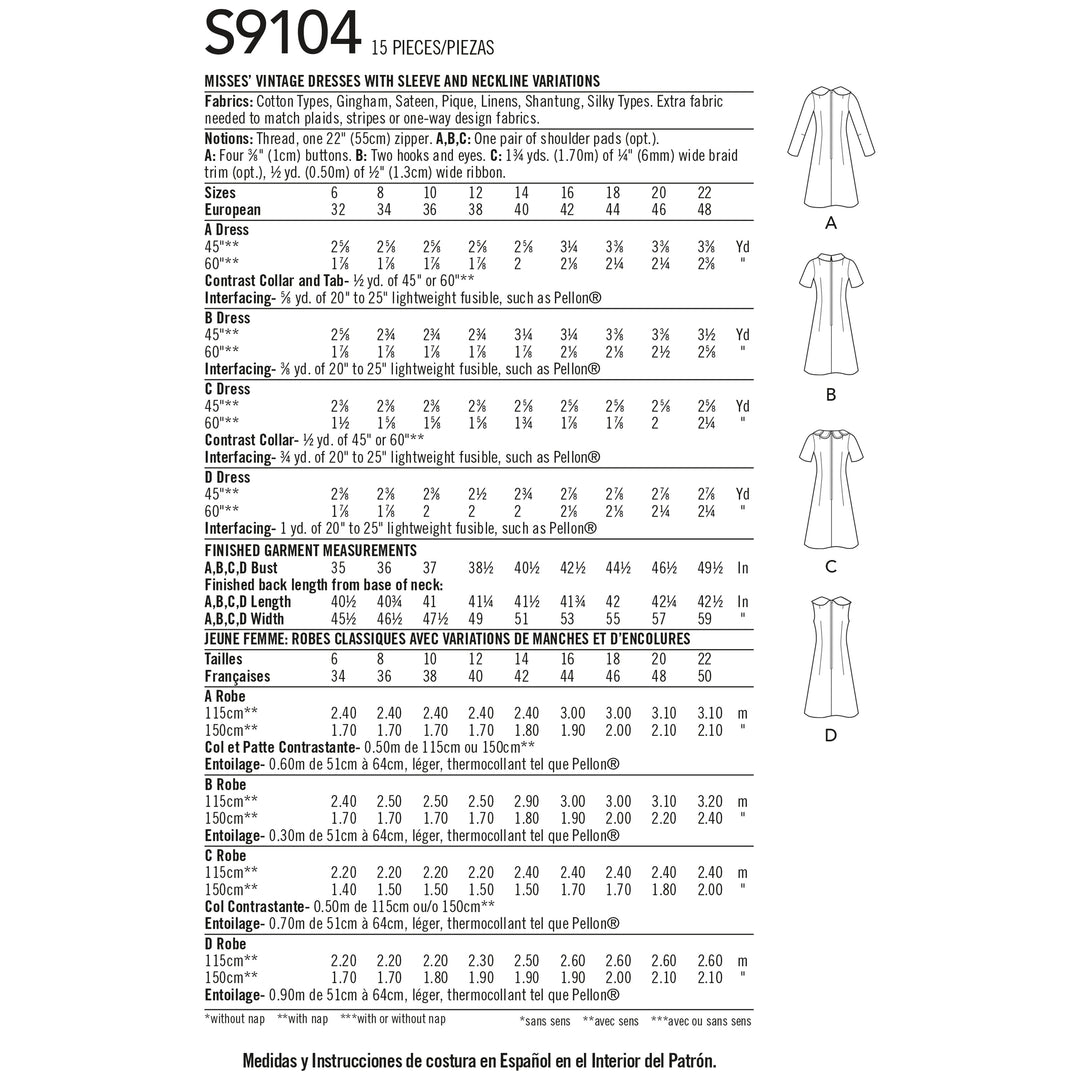 Simplicity Schnittmuster S9104