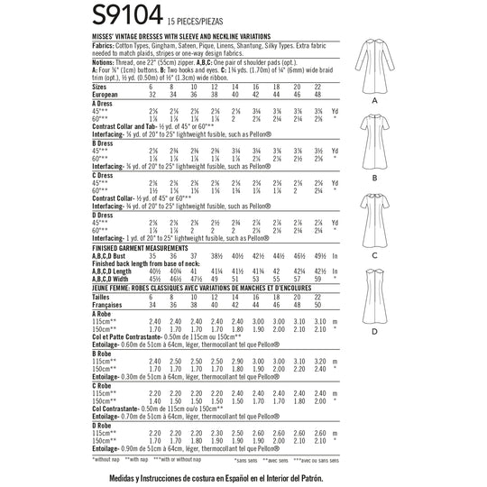 Simplicity Schnittmuster S9104