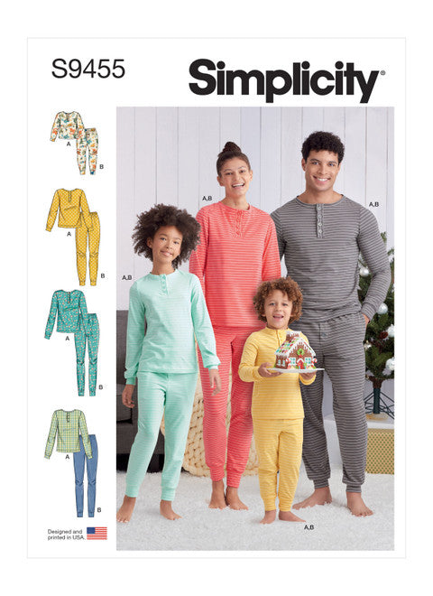 Simplicity Schnittmuster S9455 Nachtwäsche für die ganze Familie
