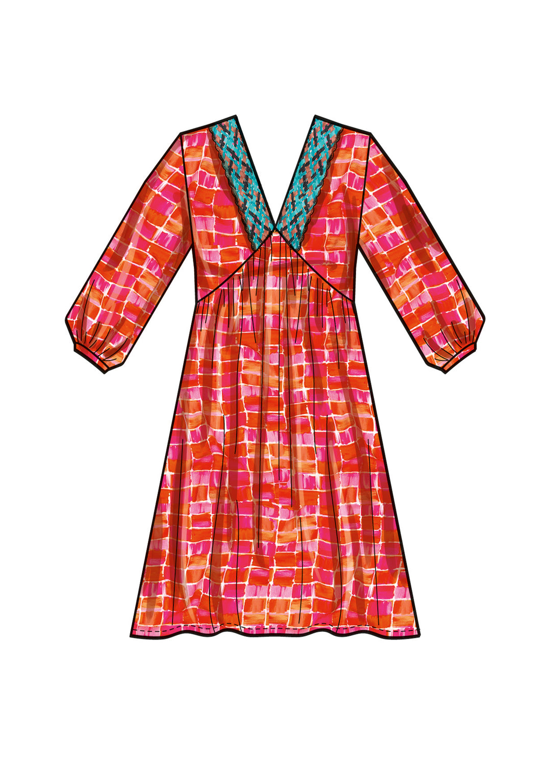 Simplicity Schnittmuster S9702 Damen Midikleider mit V-Ausschnitt