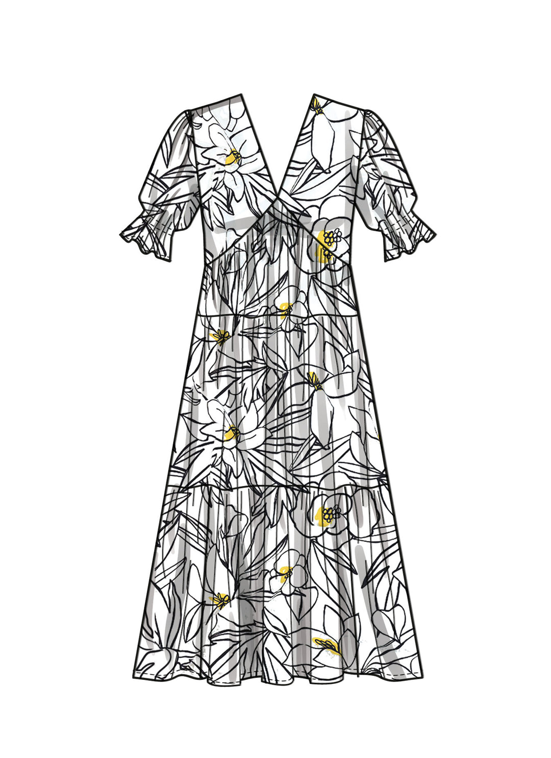 Simplicity Schnittmuster S9702 Damen Midikleider mit V-Ausschnitt