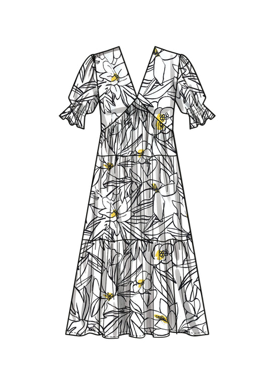 Simplicity Schnittmuster S9702 Damen Midikleider mit V-Ausschnitt