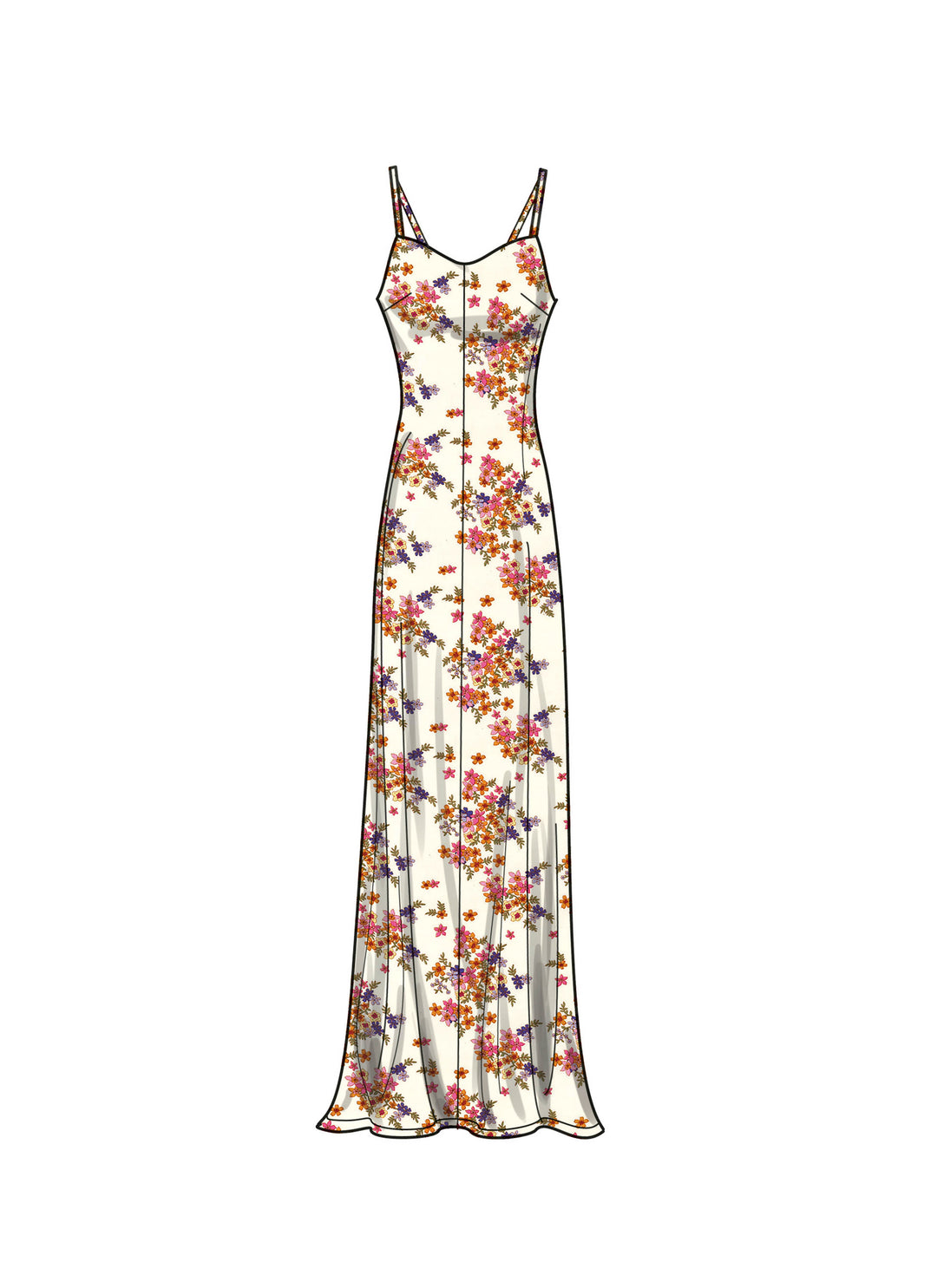 Simplicity Schnittmuster S9745 Damen rückenfreie Slip-Kleider Midi Maxi Mini