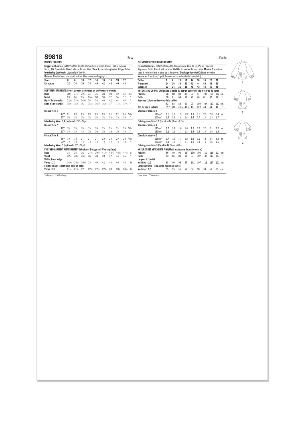 Simplicity Schnittmuster S9818