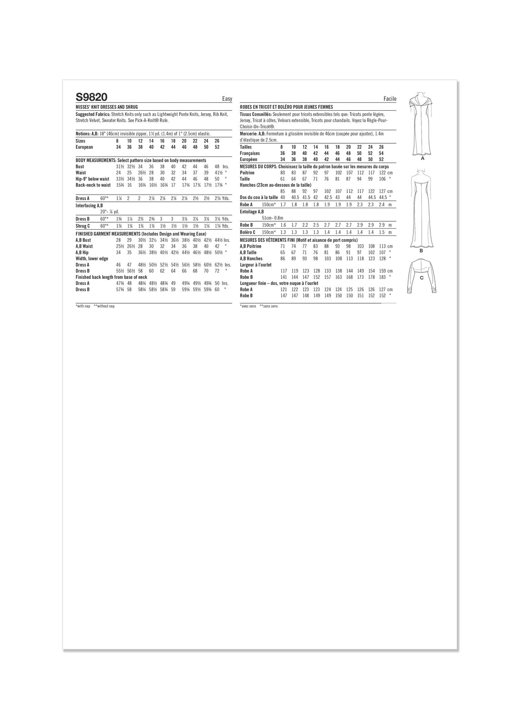 Simplicity Schnittmuster S9820