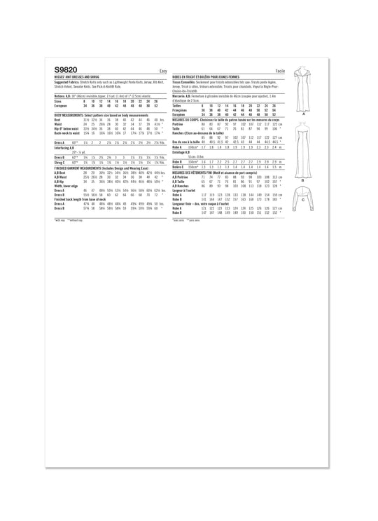 Simplicity Schnittmuster S9820
