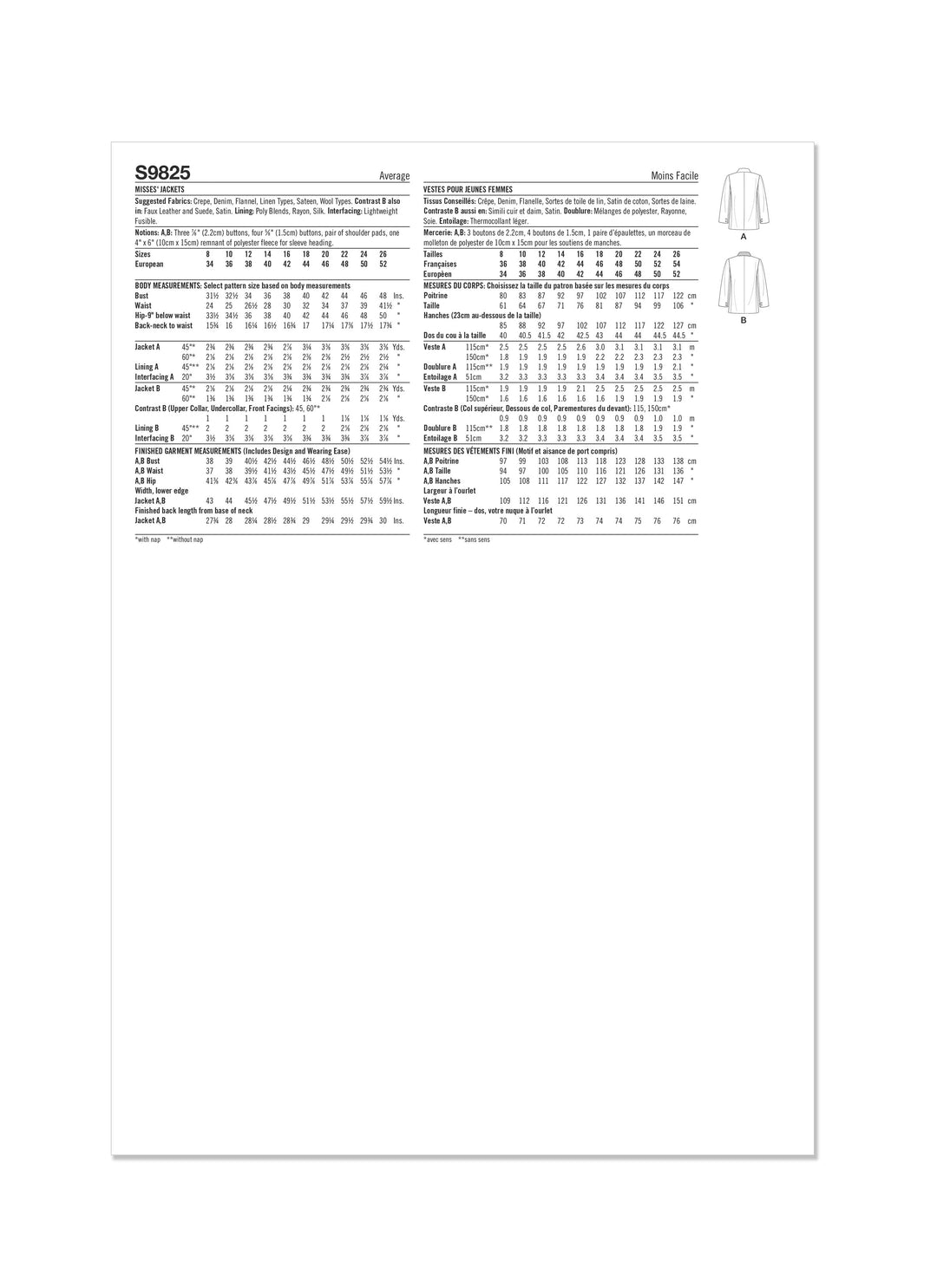 Simplicity Schnittmuster S9825