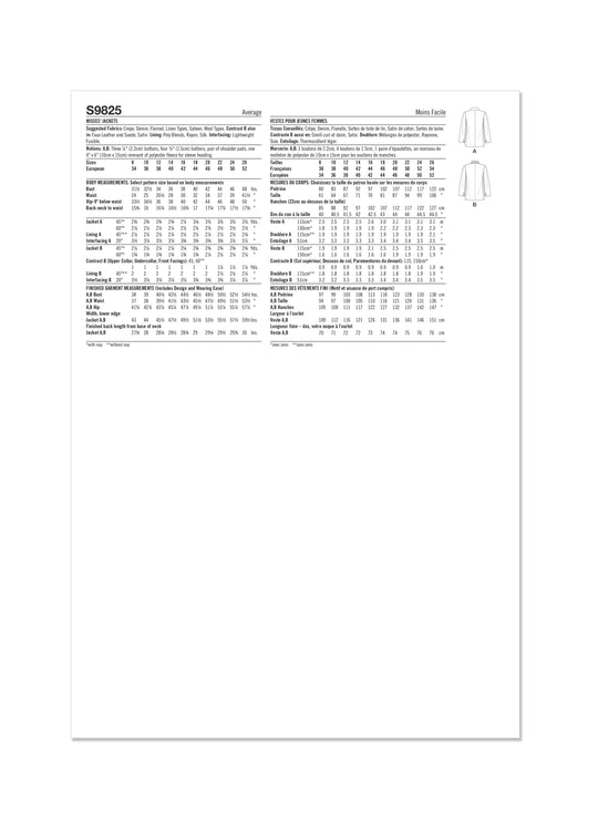Simplicity Schnittmuster S9825
