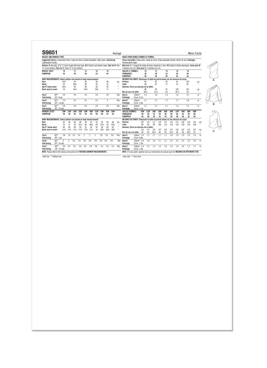 Simplicity Schnittmuster S9851