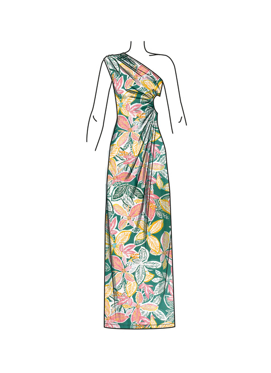 Simplicity Schnittmuster S9885 Damen schulterfreies Kleid mit Cut-Out Mini Maxi