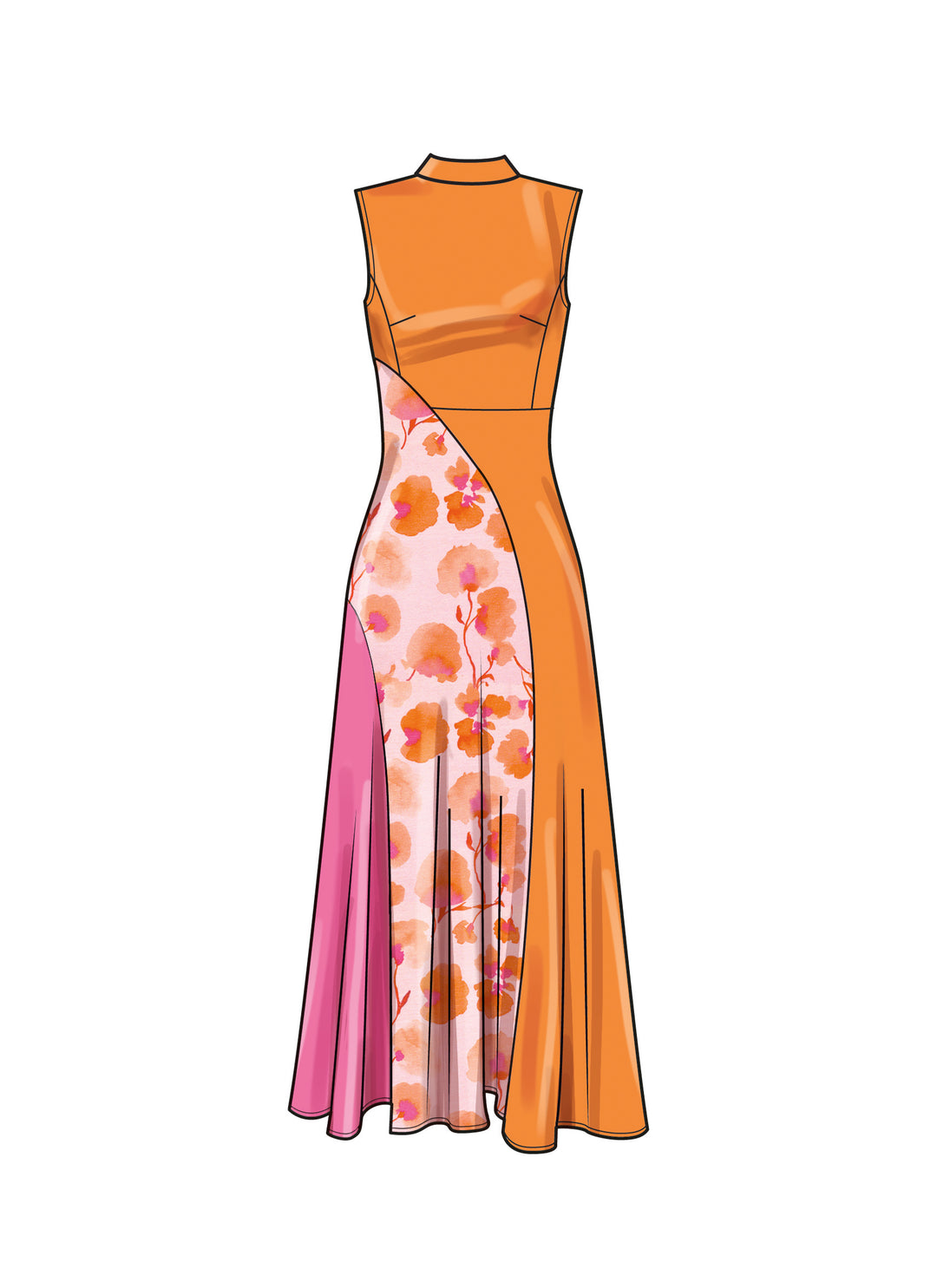 Simplicity Schnittmuster S9887 Kleid mit Prinzessnähten Mini Midi Maxilänge