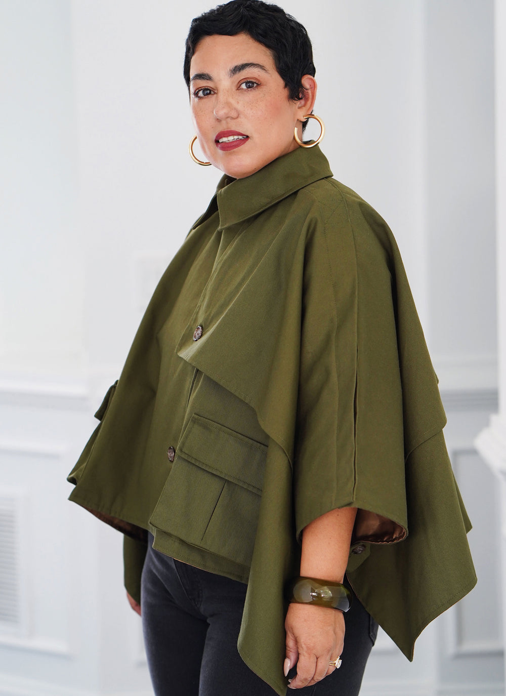 Simplicity Schnittmuster S9893 Damen Trench-Cape mit Hemdkragen