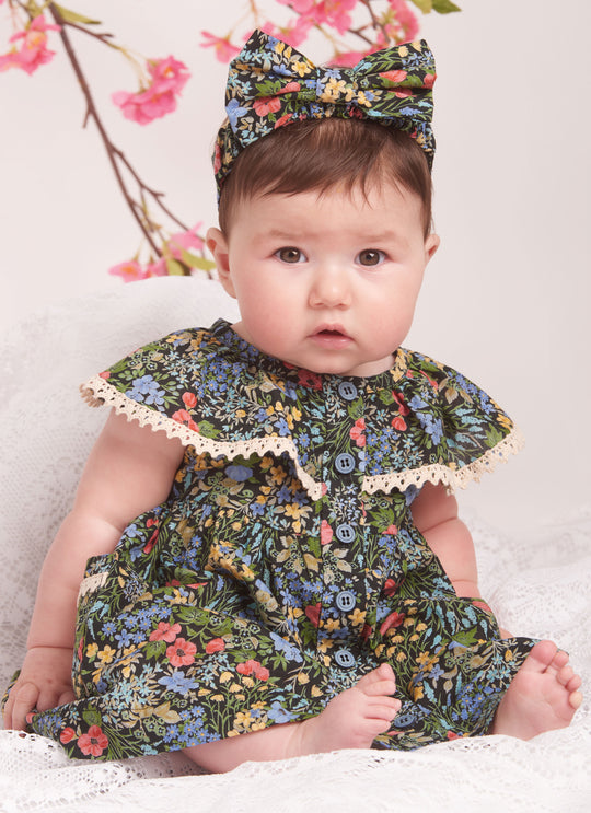 Simplicity Schnittmuster S9898 Babys Kleid Hose und Haarband