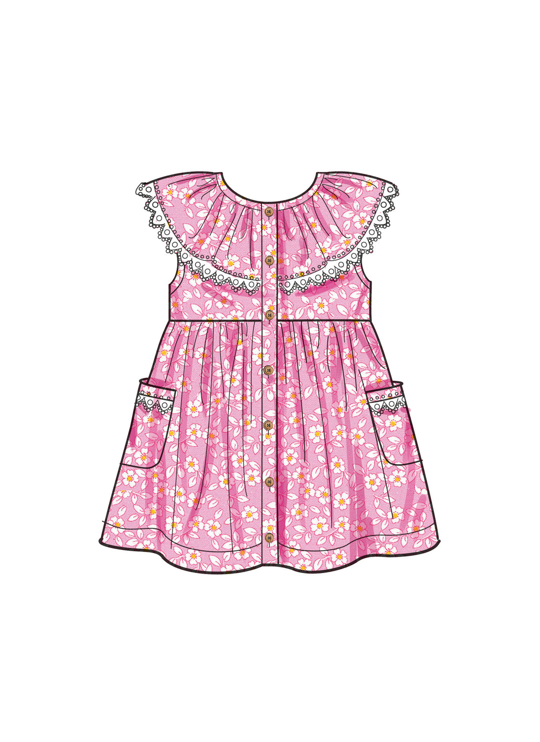 Simplicity Schnittmuster S9898 Babys Kleid Hose und Haarband