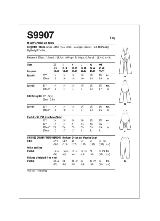 Simplicity Schnittmuster S9907 Damen Schürzen
