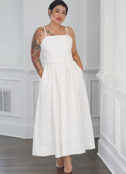 Simplicity Schnittmuster S9917 Damen tailliertes Kleid mit seitlichen Taschen Mini/Maxi