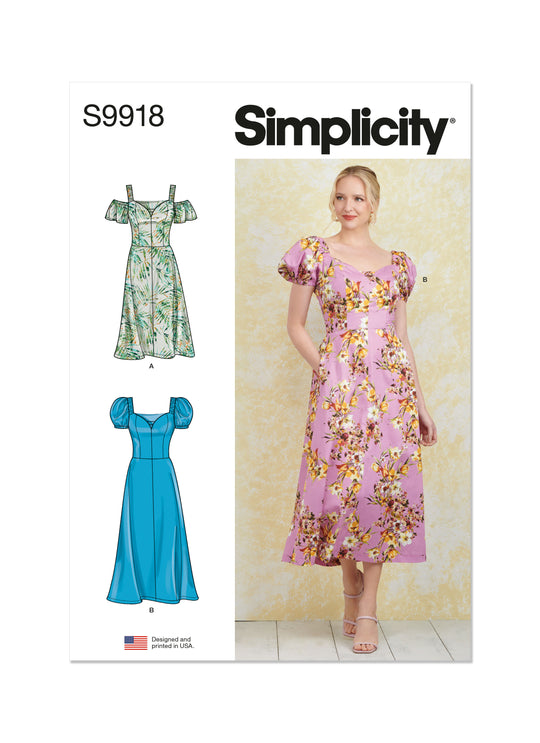 Simplicity Schnittmuster S9918 Damen Kleider mit Herzausschnitt