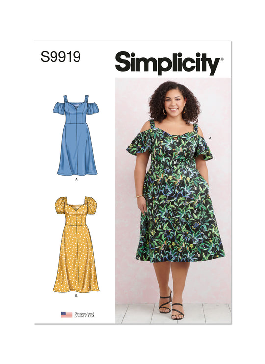 Simplicity Schnittmuster S9919 Damen Kleid mit Herzausschnitt