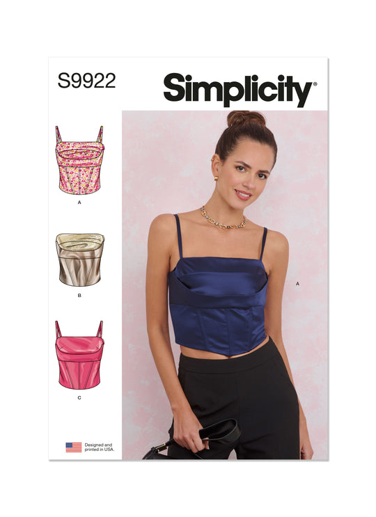 Simplicity Schnittmuster S9922 Damen Tops Bandeau / Träger