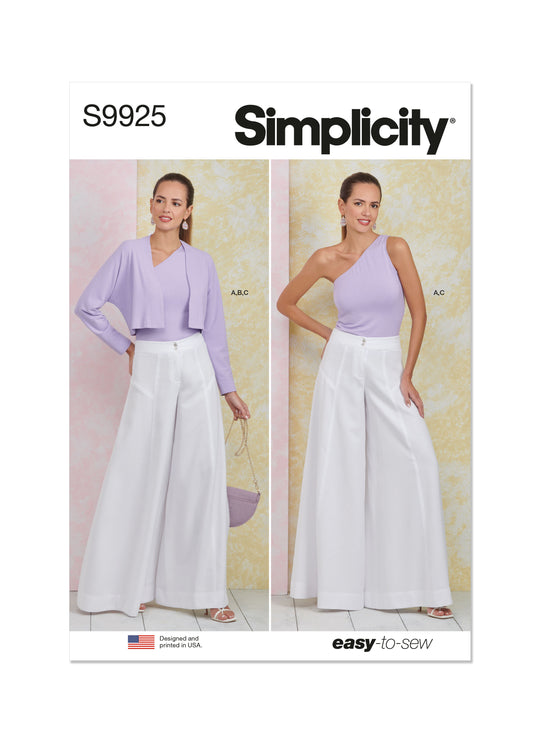 Simplicity Schnittmuster S9925 Damen Wide-Leg Hose und Shirt