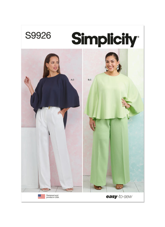 Simplicity Schnittmuster S9926 Damen Maxihose und Shirt