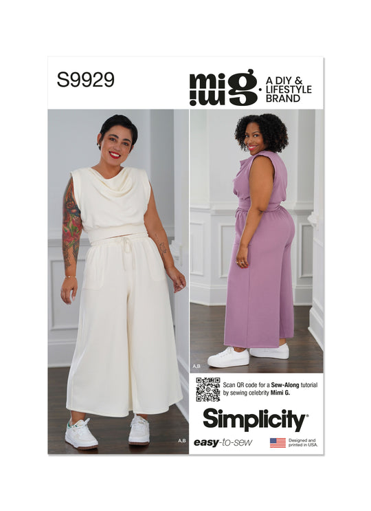 Simplicity Schnittmuster S9929 Damen Top und Crop-Hose
