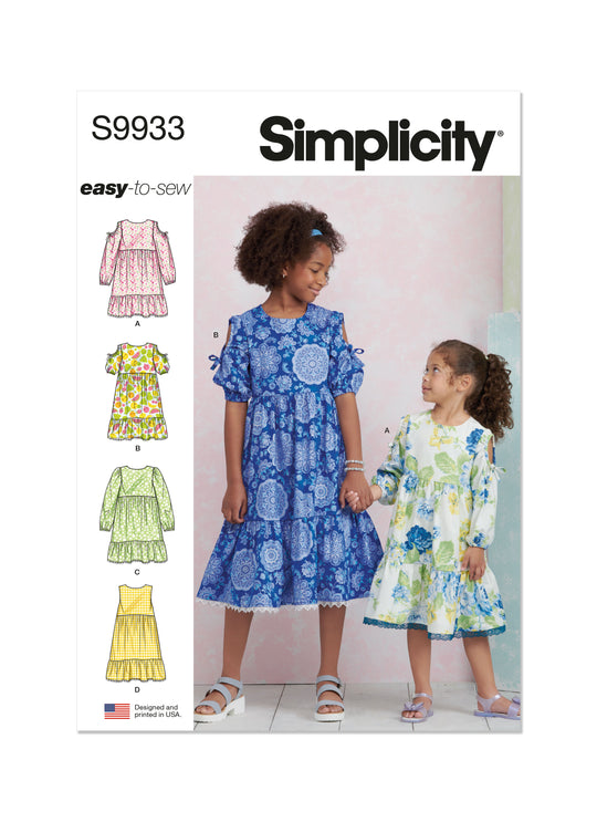Simplicity Schnittmuster S9933 Mädchen Stufenkleider
