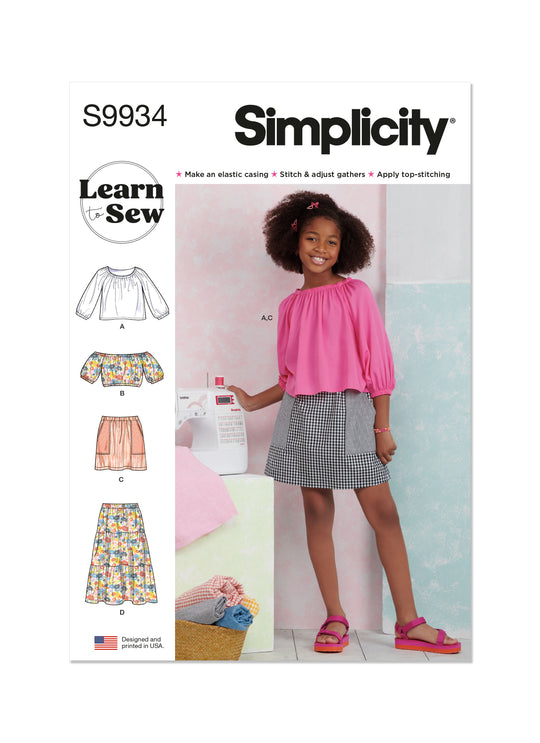 Simplicity Schnittmuster S9934 Mädchen Rock und Shirt