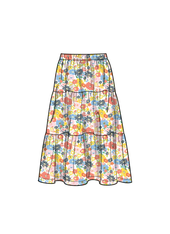 Simplicity Schnittmuster S9934 Mädchen Rock und Shirt