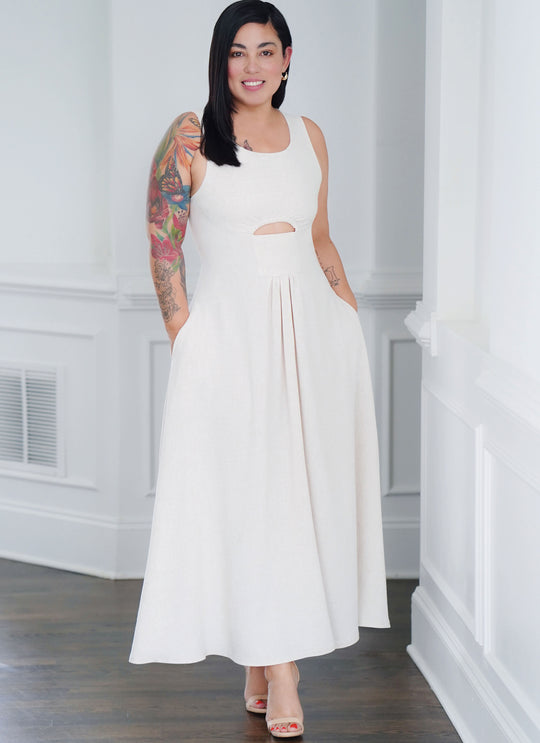 Simplicity Schnittmuster S9946 Damen Maxi Midikleid mit Cut-Outs A-Linie