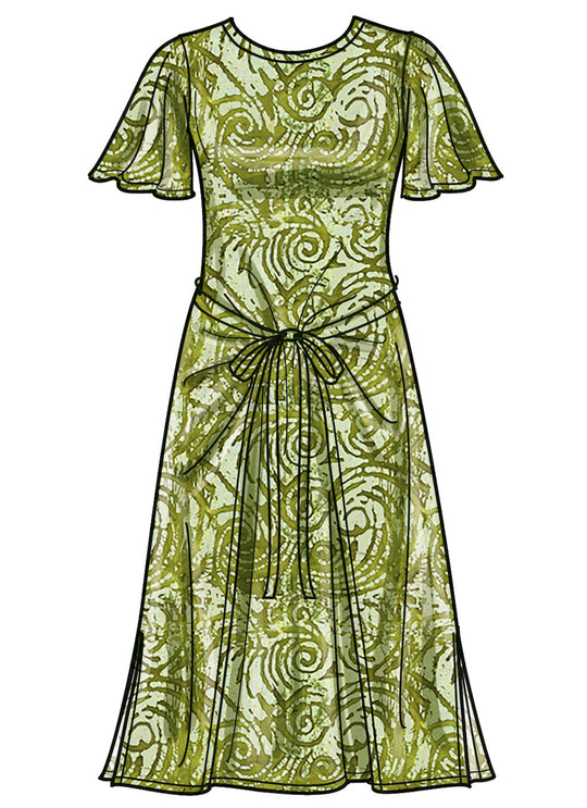 Simplicity Schnittmuster S9947 Damen Jerseykleider mit Taillenbänder und Rückenschlitz