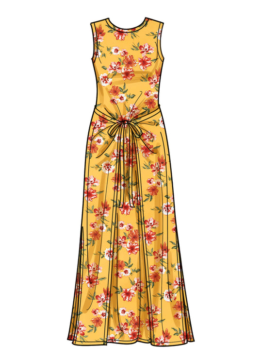 Simplicity Schnittmuster S9947 Damen Jerseykleider mit Taillenbänder und Rückenschlitz