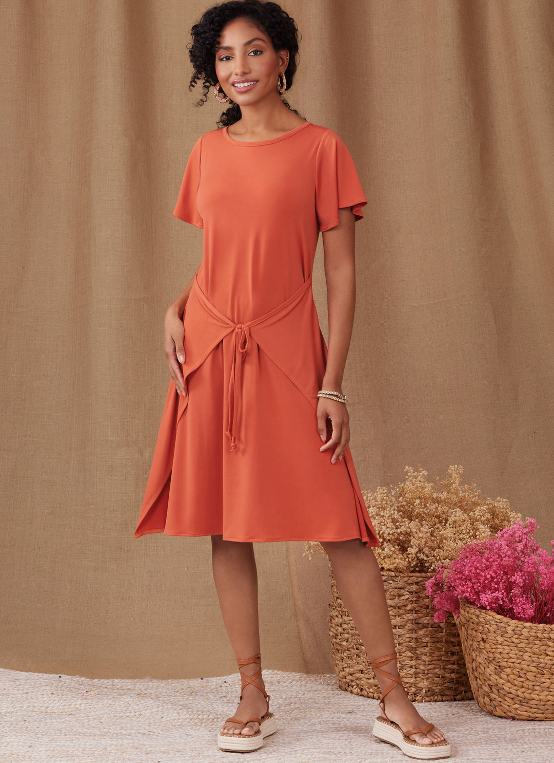 Simplicity Schnittmuster S9947 Damen Jerseykleider mit Taillenbänder und Rückenschlitz