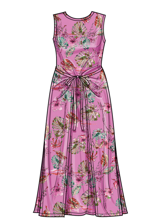 Simplicity Schnittmuster S9948 Damen Sommerkleid mit Taillenbänder und Rückenschlitz